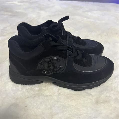 black chanel trainers uk|chanel suede trainers stockx.